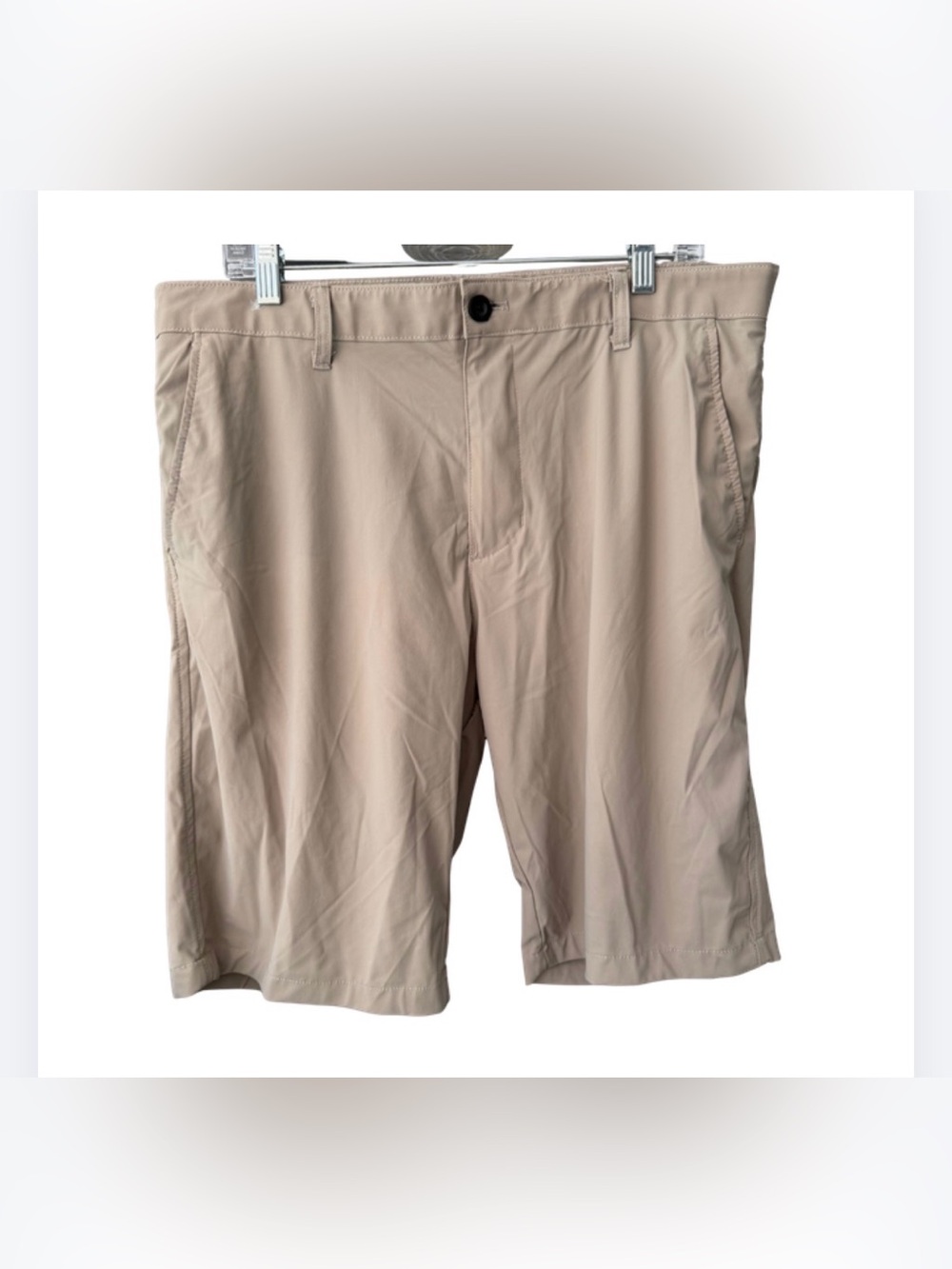 Kenneth Cole Men's Flat-Front Golf Shorts - Beige 36